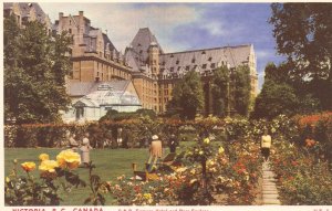 Victoria B.C. Empress Hotel Rose Gardens postcard