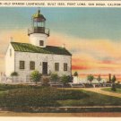 Old Spanish Lighthouse Point Loma San Diego, CA vintage postcard