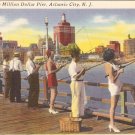 Fishing off the Million Dollar Pier Atlantic City NJ postcard