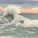 Sea Gulls over Breaking Waves Atlantic City NJ postcard
