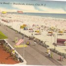 General View Beach Boardwalk Atlantic City NJ postcard