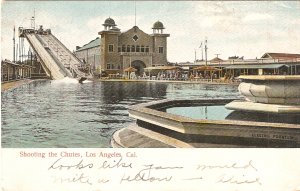Shooting the Chutes Los Angeles CA 1905 vintage postcard