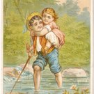 Piper Hawley Dry Goods Gloves Hosiery Trade Card vintage fishing