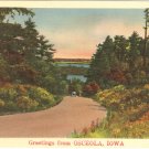 Osceola Iowa postcard vintage road 46947