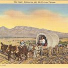 Desert Prospector Covered Wagon Glenn Davis postcard vintage