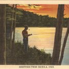 Osceola Iowa postcard vintage fishing lake