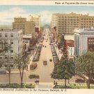 View of Fayetteville St Raleigh Memorial Auditorium NC vintage postcard