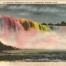 Canadian Horseshoe Falls Illumination Niagara Vintage Postcard