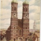 Frauenkirche Our Lady Cathedral Germany Munich Munchen vintage postcard