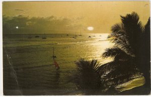 Lahaina Hawaii Sunset vintage postcard