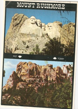 Mount Rushmore Black Hills South Dakota SD vintage postcard