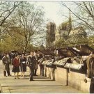Notre Dame Paris book stores vintage postcard