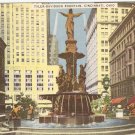 Tyler-Davidson Fountain Cincinnati Ohio OH vintage postcard