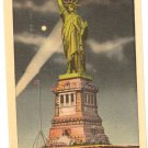 Statue of Liberty Night New York City NY vintage postcard