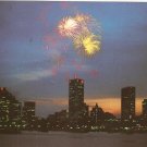 Night View Singapore Waterfront buildings postcard