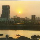 Sunset Singapore City skyline postcard