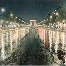 Paris France Les Champs Elysees i'Arc de Triomphe vintage postcard
