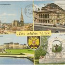 Vienna Das Schone Wien Belvedere Denkmal Staatsoper vintage postcard