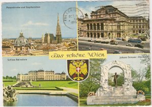 Vienna Das Schone Wien Belvedere Denkmal Staatsoper vintage postcard