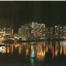 Skyline Night Harbor John Wagner Honolulu Hawaii postcard