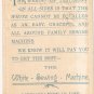 White Sewing Machine Vintage Trade Card