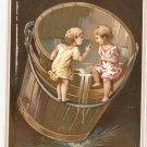 Christmas Card Children Water Bucket Card