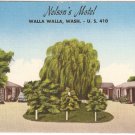 Nelson Motel Walla Walla Washington US 410 vintage postcard