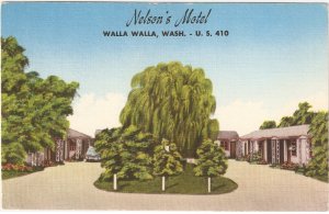 Nelson Motel Walla Walla Washington US 410 vintage postcard