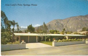 Alan Ladd Palm Springs Home California San Jacinto Mts vintage postcard