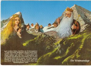 Die Watzmannfage King 7 children Germany vintage postcard