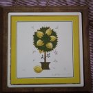 Vintage Georges Briard Trivet Woodland Wood Tile Lemon Tree