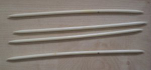 Double Point Knitting Needles 7" - Size 6 4 Plastic White Vintage