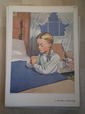 A Prayer at Bedtime Providence Lithograph 1958 Ryan print