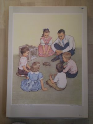 Caring For A Pet Providence Lithograph 1963 Handsaker print