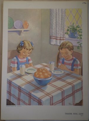 Thank You God Providence Lithograph Vintage Pointer Print