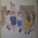 Children Walking Down Church Aisle Vintage Jenkins Litho Print Poster
