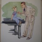 Child With Doctor Boy Examination Vintage Jenkins Litho Print Poster