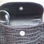 Fino Leatherware Mock Croc Coin Purse with Keychain Brown