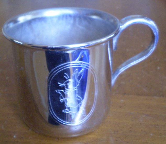 Wedgwood Silver Plate Beatrix Potter Cup Peter Rabbit 1984