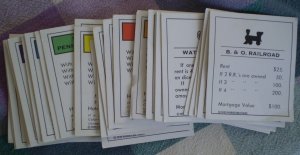 Monopoly Game 28 Property Title Deeds Complete 1985