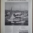 Vintage Ad Air France Harbor Cannes Riviera 1964