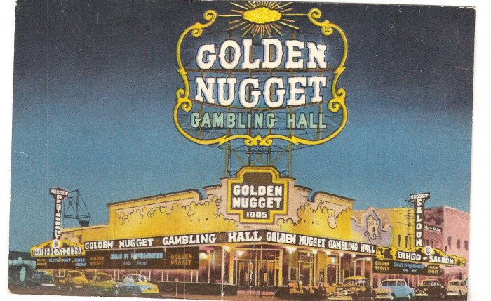 Golden Nugget Gambling Hall Las Vegas Casino NV vintage postcard