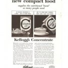 Kelloggs Concentrate Compact Food Cereal Vintage Ad 1961