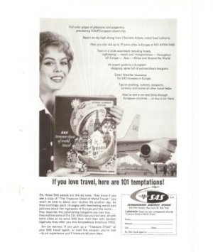 SAS Scandinavian Airlines System Vintage Ad 1961