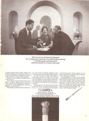 F J Cooper Silver Designer 1968 Vintage Ad