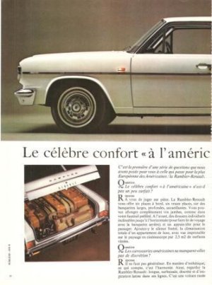 Renault Rambler 2-page Vintage Ad 1966 French Car