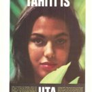 Tahiti is UTA French Airlines Air France Vintage Ad 1966