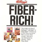 Kellogg's Fiber Rich Cereal Vintage Ad 1983 Most Bran Buds