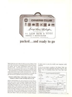 Diners Club Credit Card Packed Ready to go Vintage Ad 1965