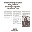 Newsweek Newsmen Voted Magazine Indira Gandhi Vintage Ad 1966